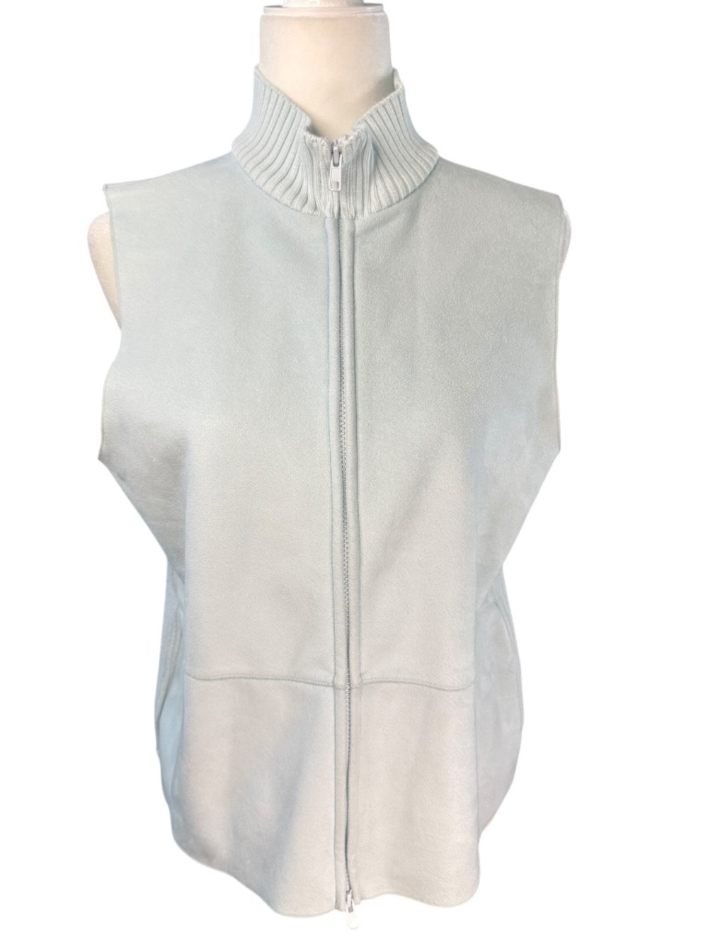 J. Jill Sleeveless Suede Textured Zip-Up Sweater Vest Size Medium